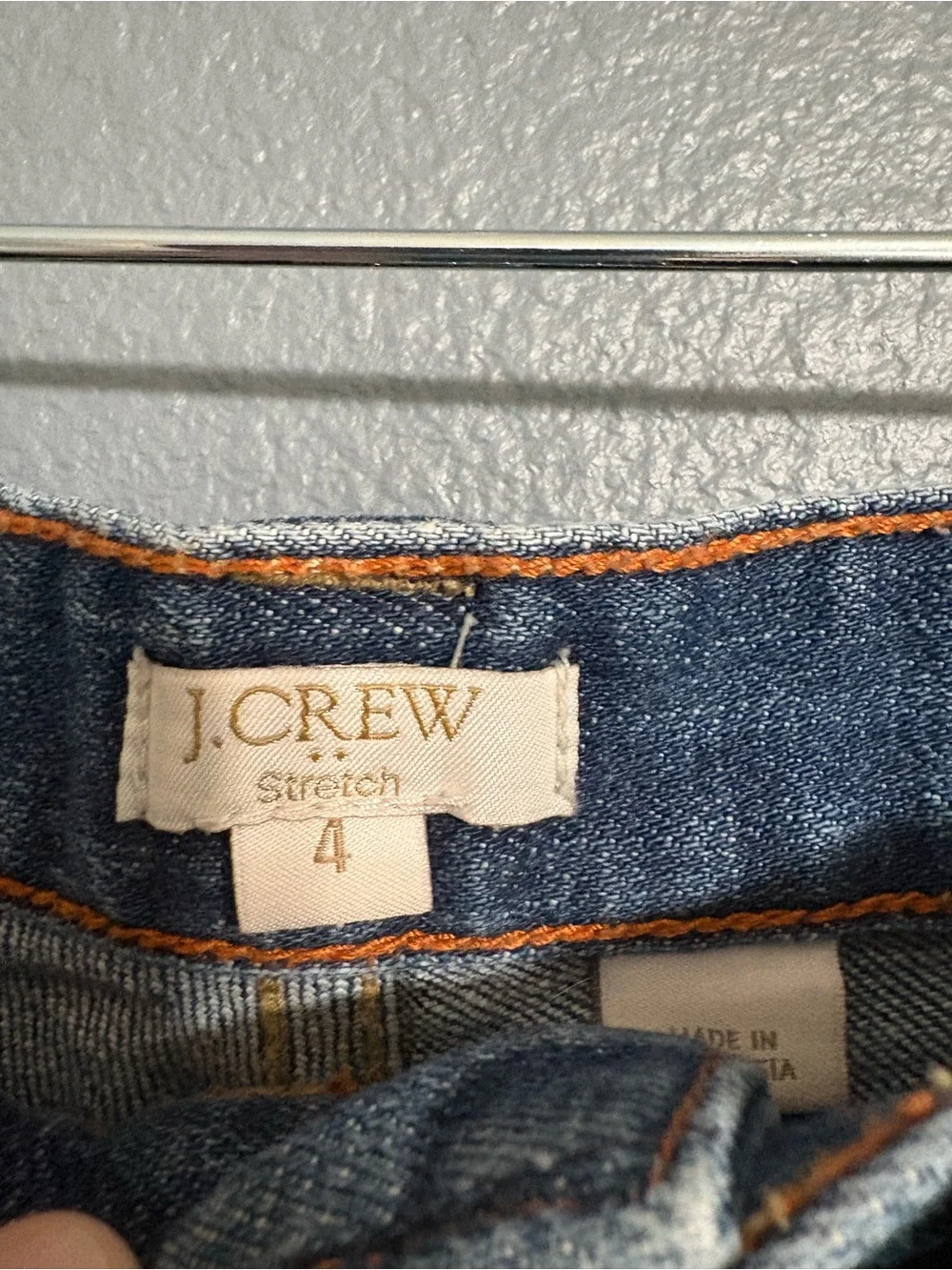 JCrew Distressed Denim Cutoff Shorts Medium Wash Frayed Hem Size 4